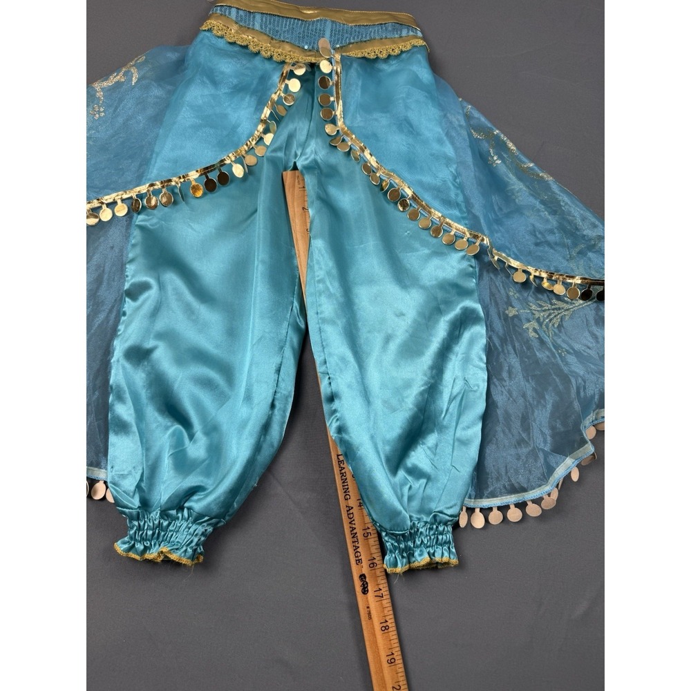 DISNEY PRINCESS JASMINE SEQUIN TEAL HAREM PANTS HALLOWEEN‎ COSTUME - Picture 6 of 15
